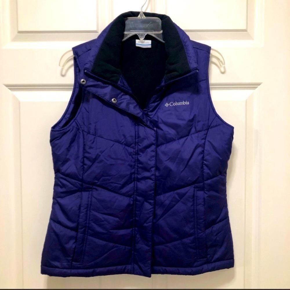 COLUMBIA Purple Zip‎ Up Puffer Vest